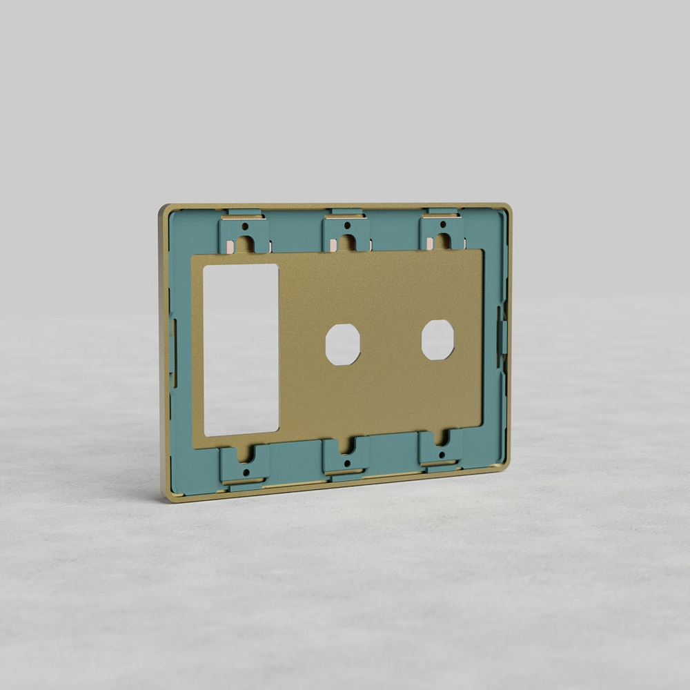 Grove 3G 2x Switch & Outlet Plate - Antique Brass