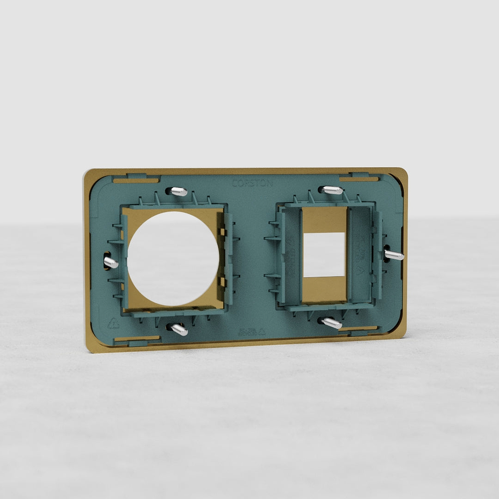 Grove Placca Keystone e Presa Doppia - Ottone Antico