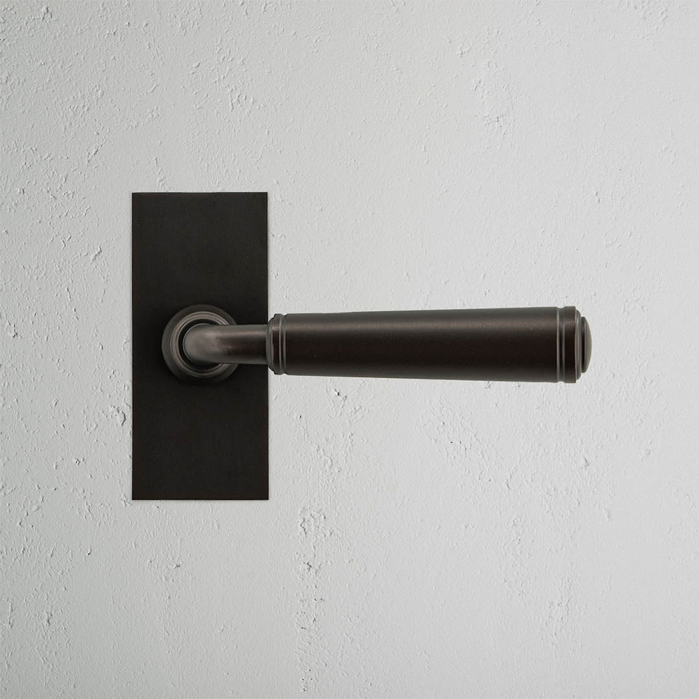 Digby Short Plate Fixed Door Handle - Bronze