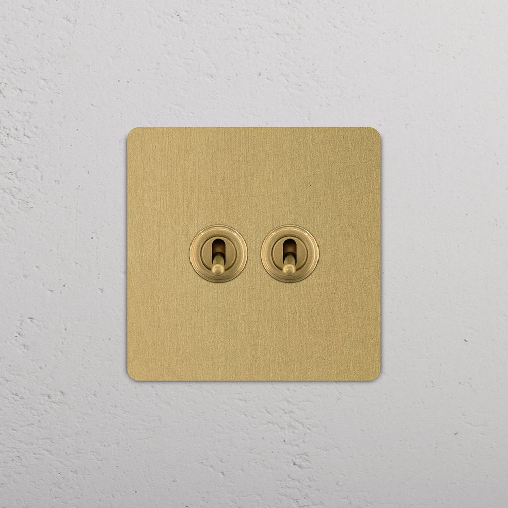 Grove Single 2x Toggle Switch - Antique Brass
