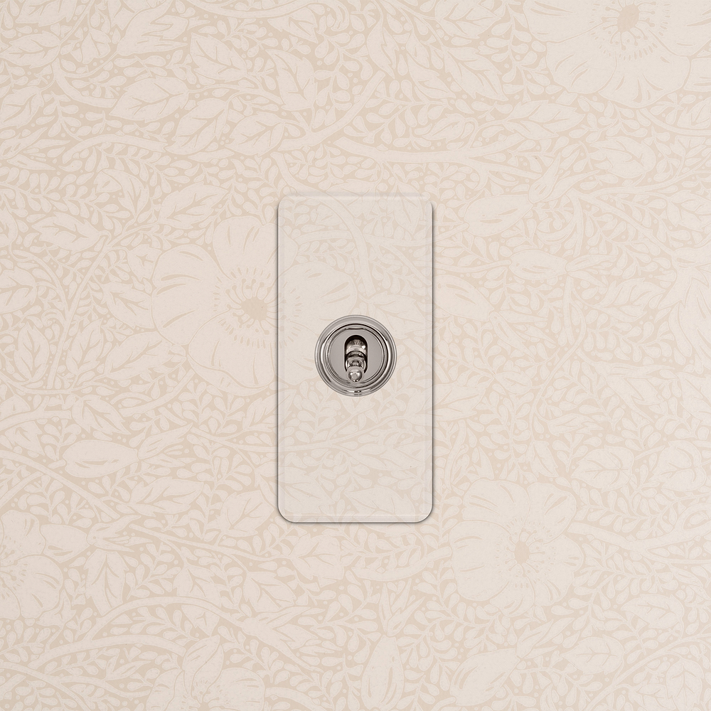 1G Architrave Double Pole Toggle Switch - Clear Polished Nickel