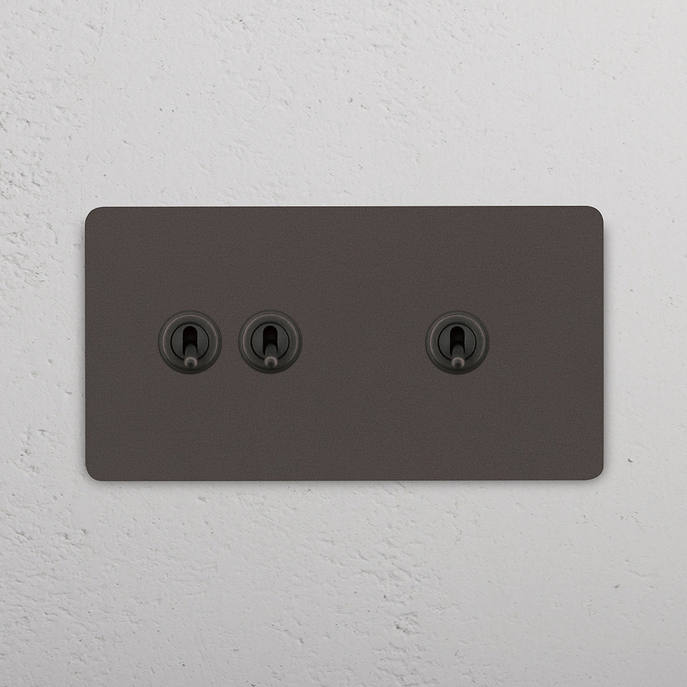 Grove Double 2+1 Toggle Switch - Bronze