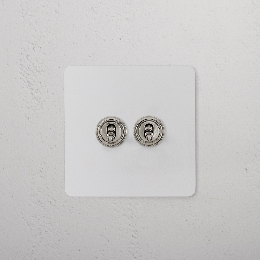 2G Two Way Toggle Switch - Paintable Polished Nickel