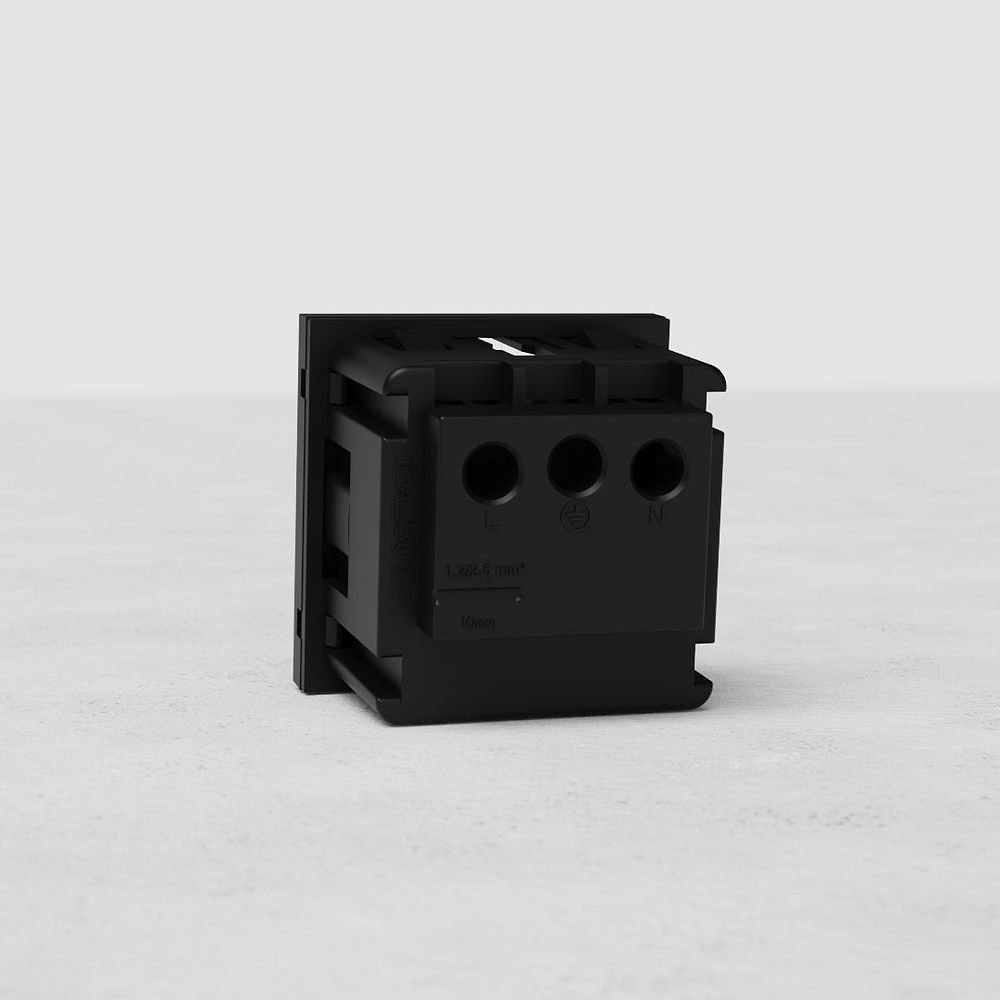 Schuko Type F Screwed Socket – Black