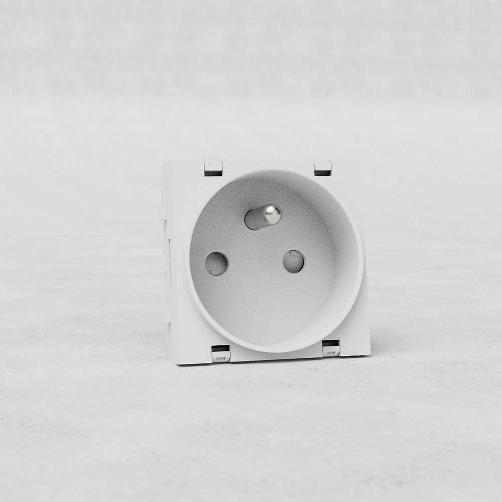 French/Belgian Type E Socket - White