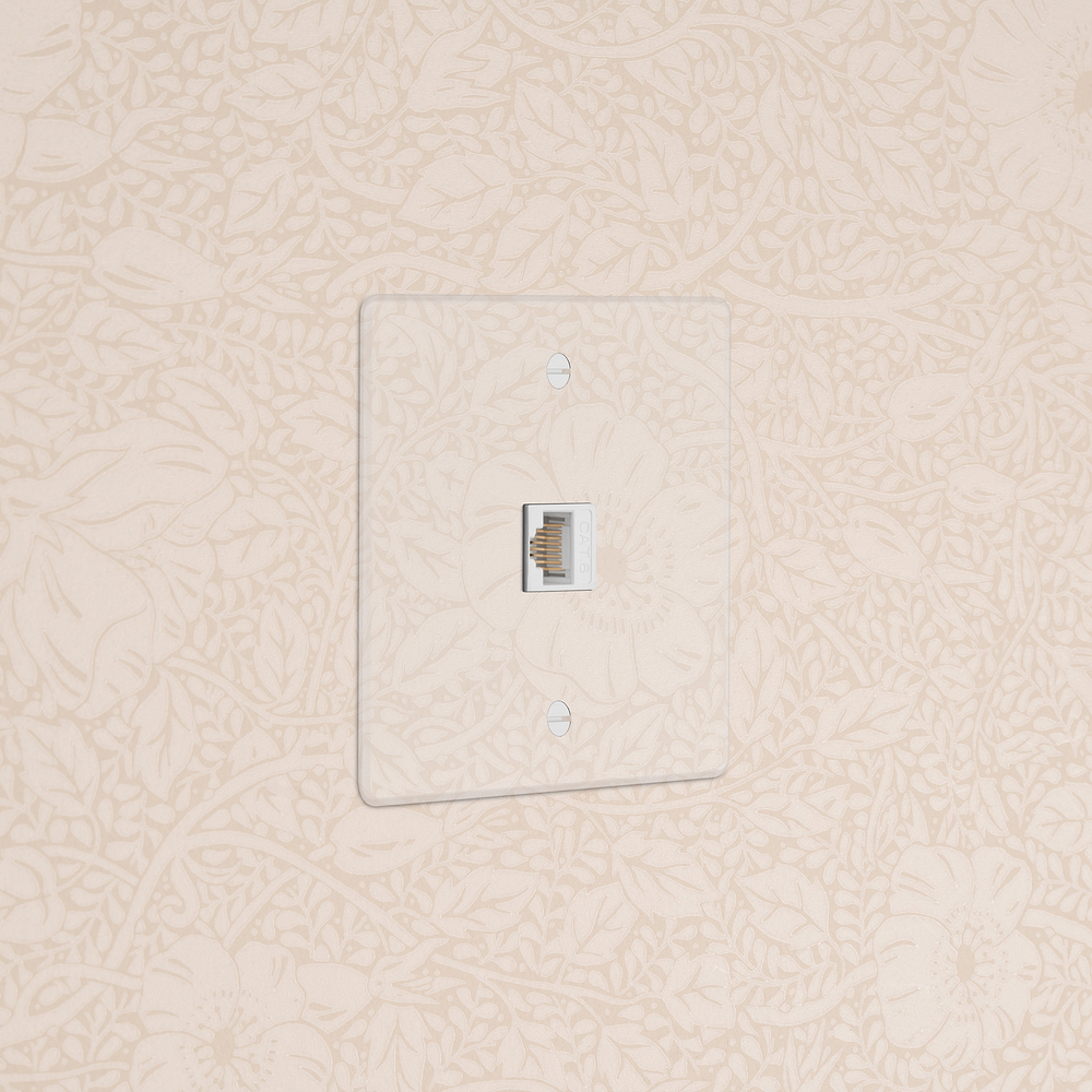 Single CAT6 Socket - Clear | White