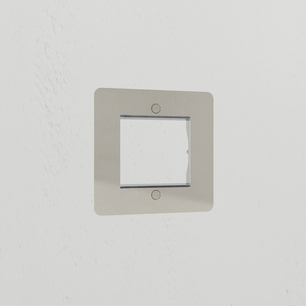Single 50mm Module Plate - Polished Nickel