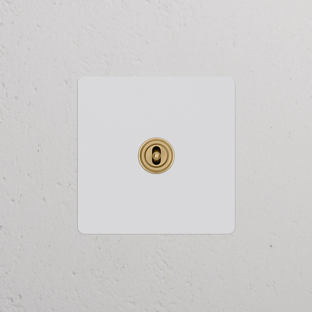 Kew Single Centre Retractive Toggle Switch - Paintable Antique Brass