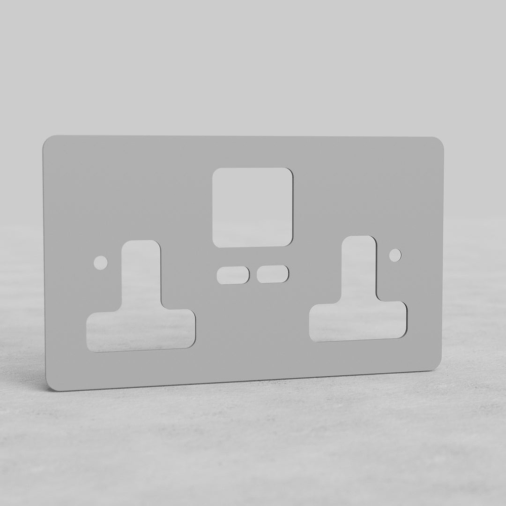 2G 13A UK Socket USB C+C Front Plate – Paintable