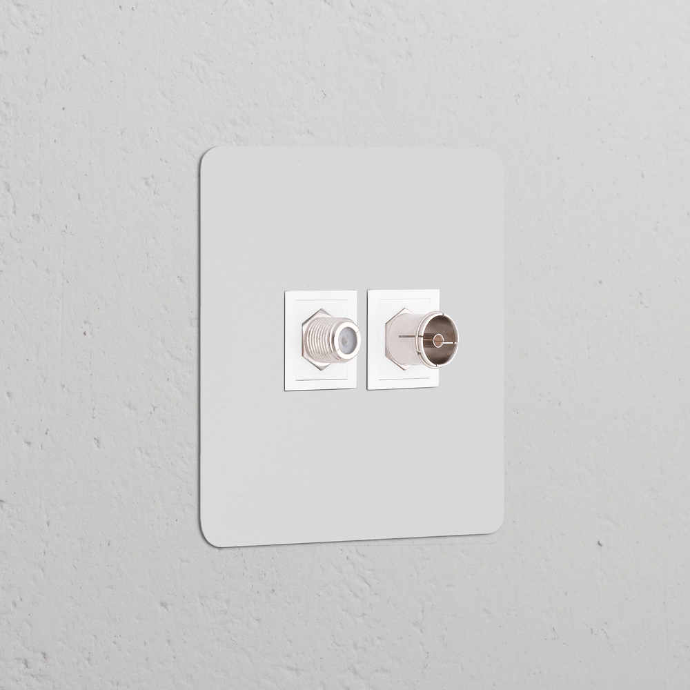 Kew Single Satellite & TV Socket - Paintable | White