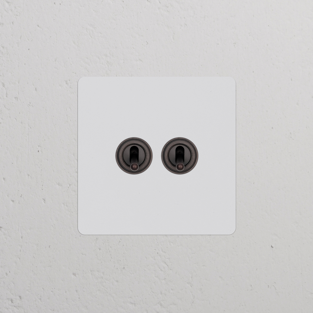 Kew Single 2x Toggle Switch - Paintable Bronze