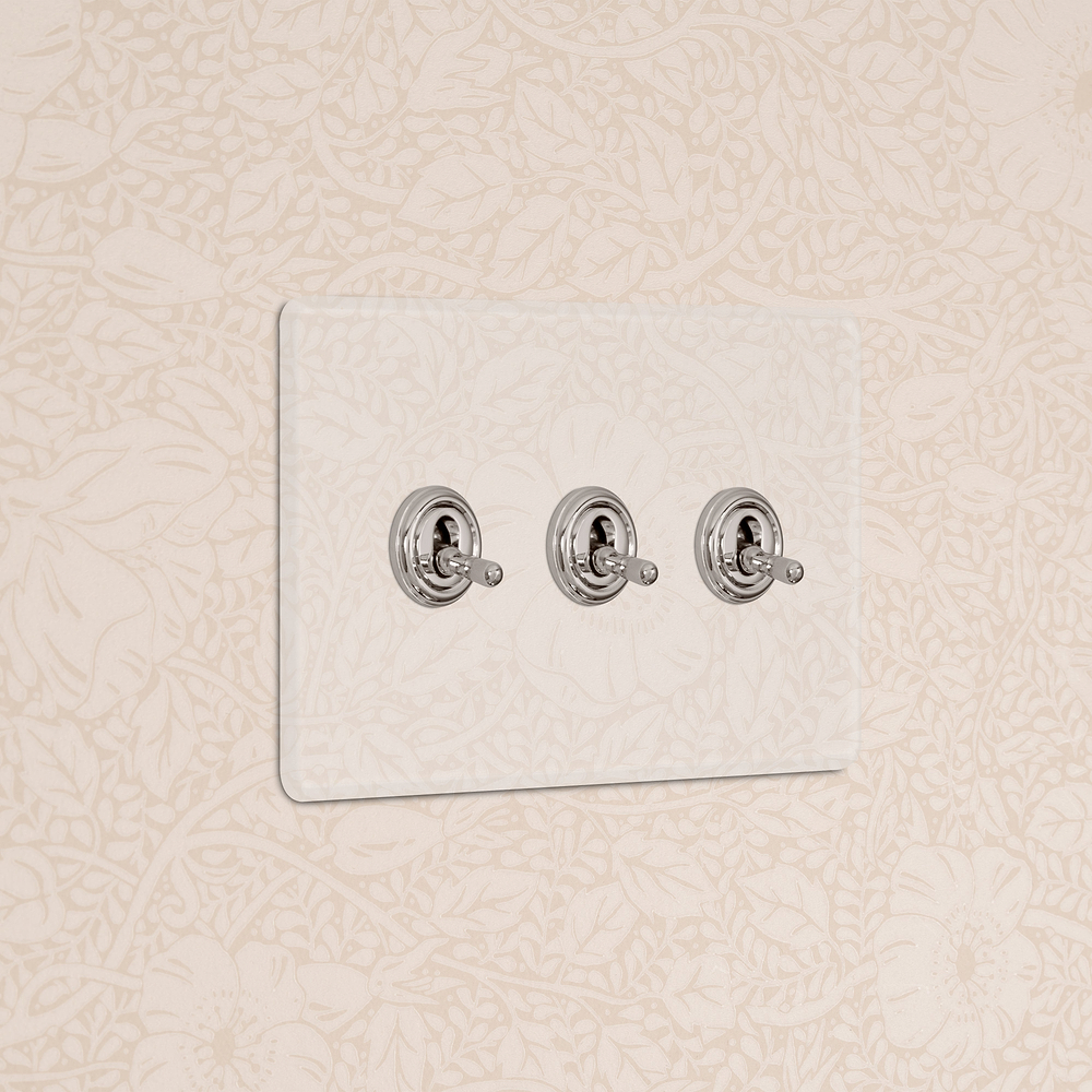 3G Two Way Toggle Switch - Clear Polished Nickel