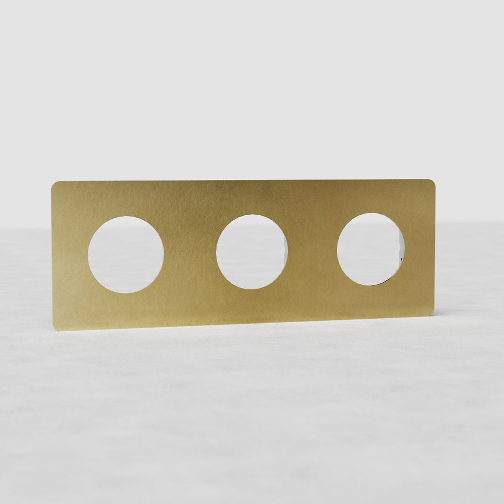 Kew Triple Socket Plate - Antique Brass