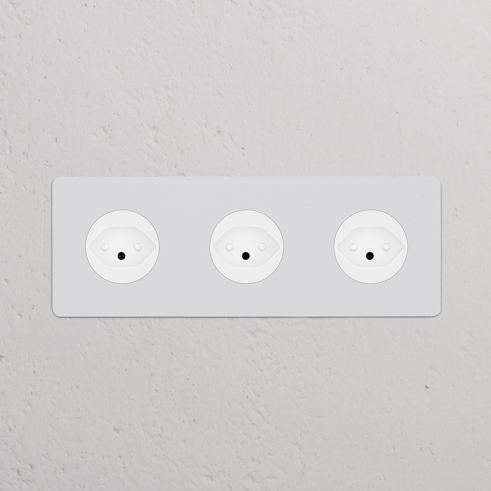 Kew Prise Suisse Type J x3 (Plaque Triple) – Peignable | Blanc