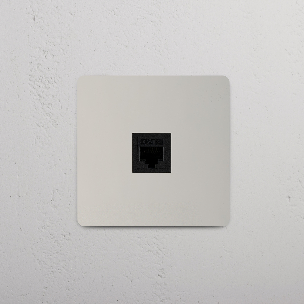 Kew Prise RJ45 (Plaque Simple) - Nickel Poli | Noir