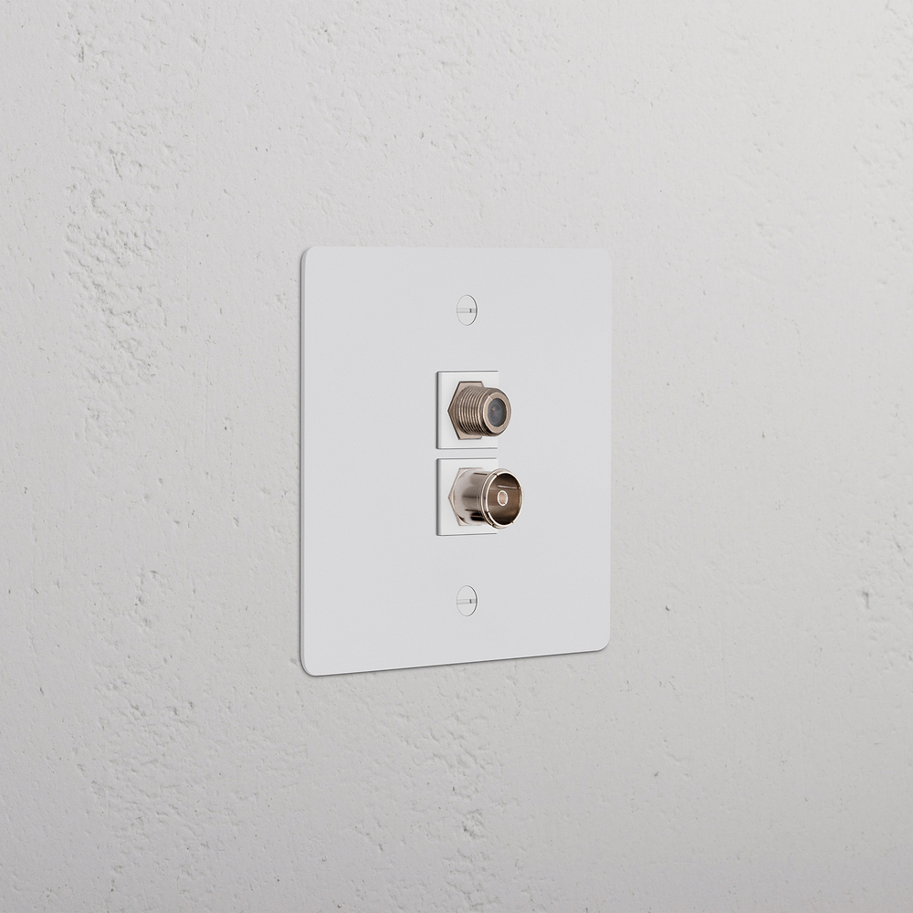 Single TV & Satellite Socket - Paintable | White