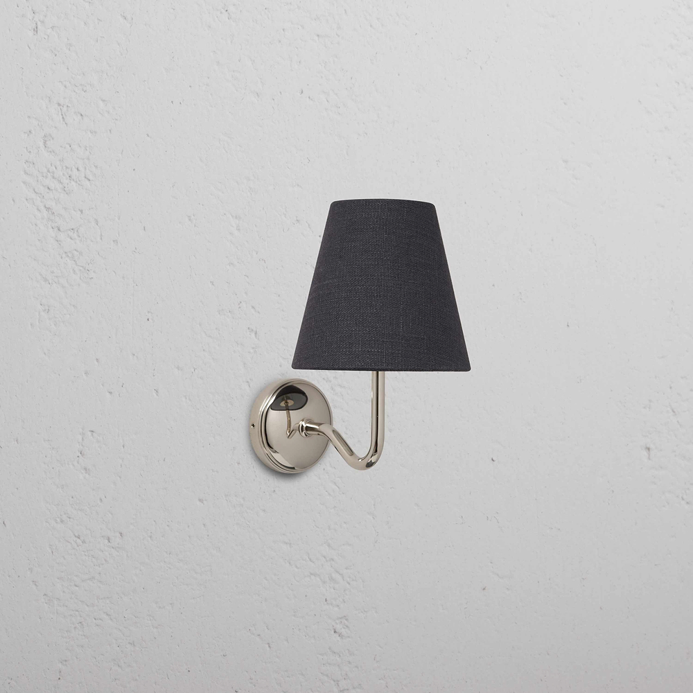 Malvern Small Wall Light Basalt Grey - Polished Nickel