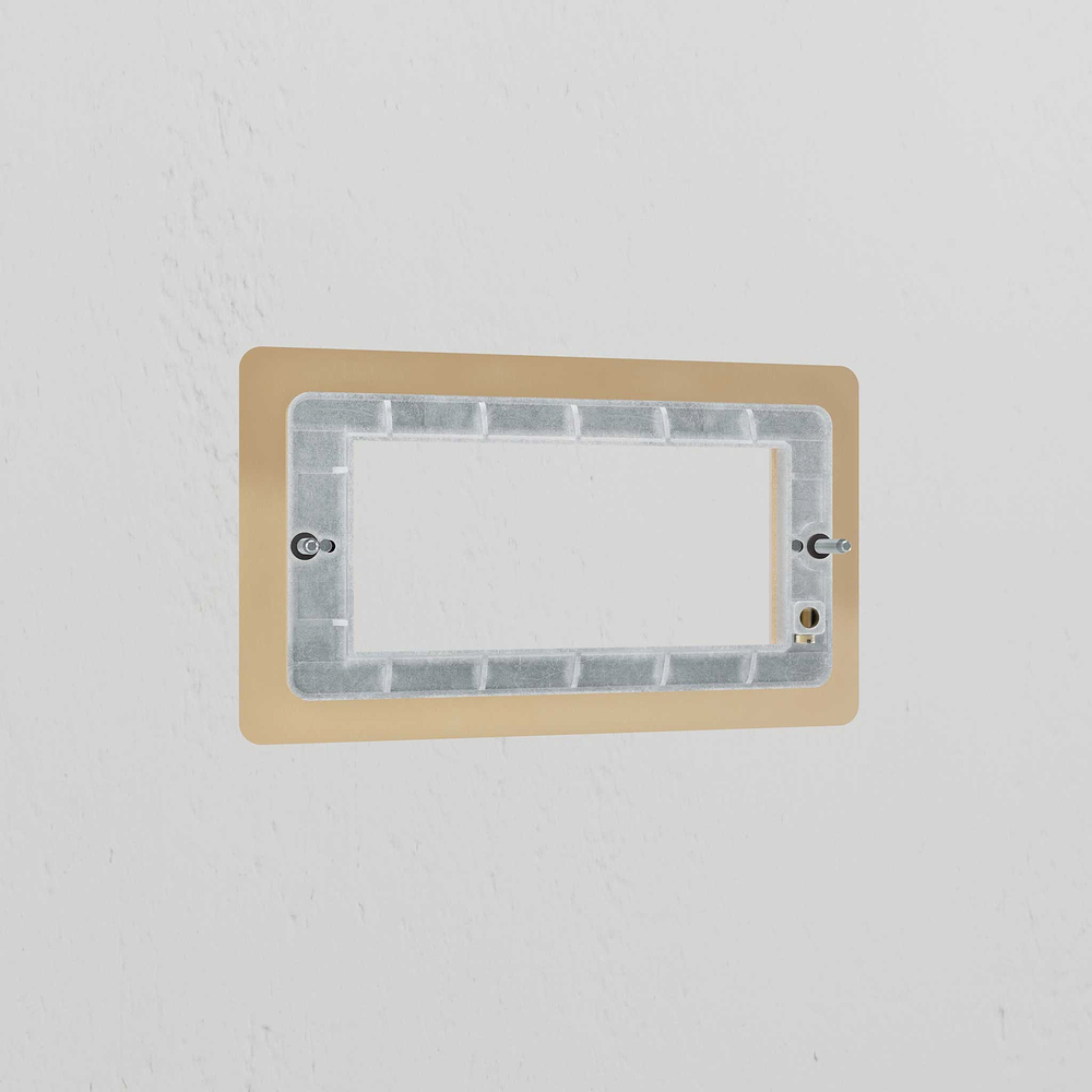 Double 100mm Module Plate - Antique Brass