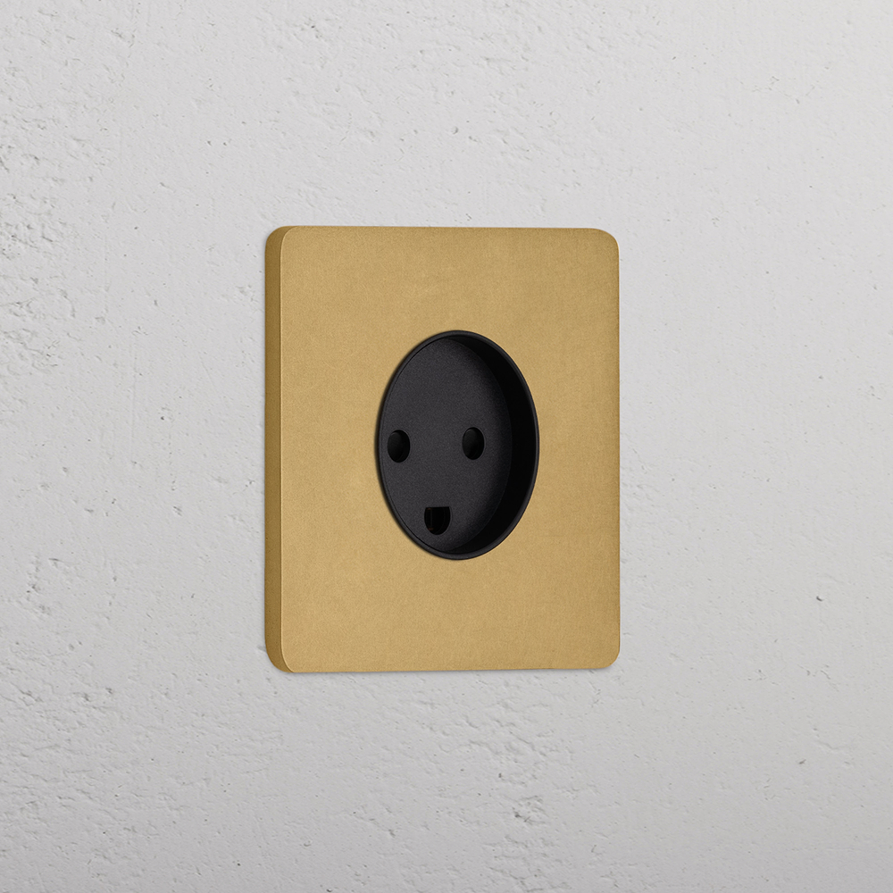 Grove Single Danish Type K Socket - Antique Brass | Black