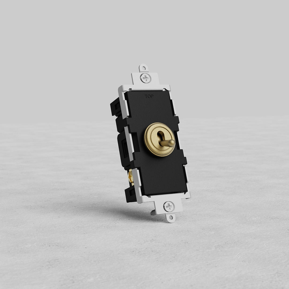 Three Way Toggle Switch - Antique Brass