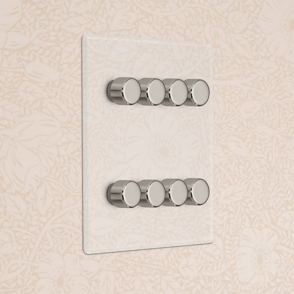 8G Two Way Dimmer Switch - Clear Polished Nickel