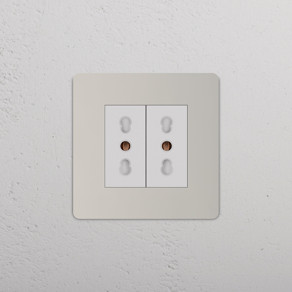Grove Single 2x Bipasso Socket - Polished Nickel | White