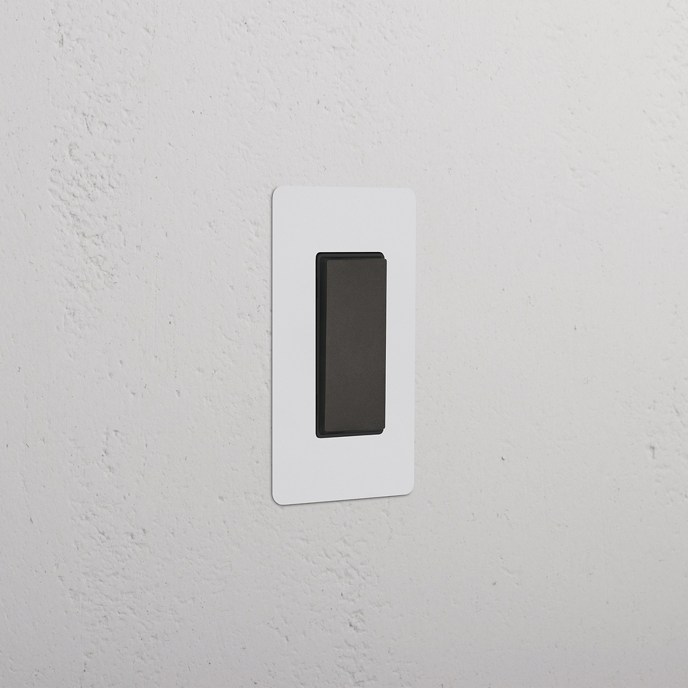 Kew 1G Center Retractive Rocker Switch - Paintable Bronze Black
