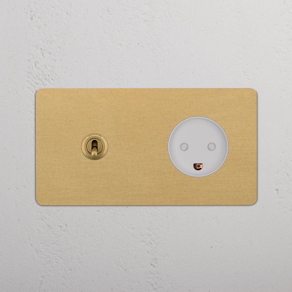 Kew Double Toggle & Danish Type K Socket - Antique Brass | White