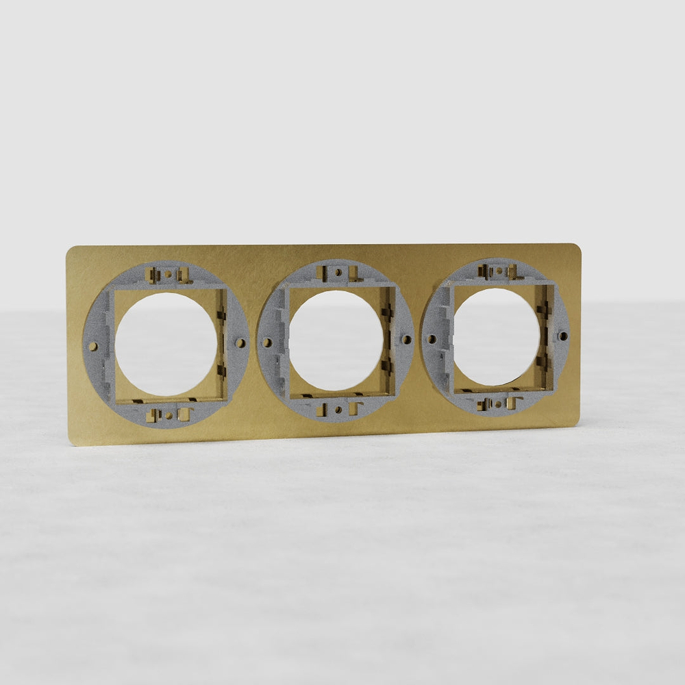 Kew Triple Socket Plate - Antique Brass