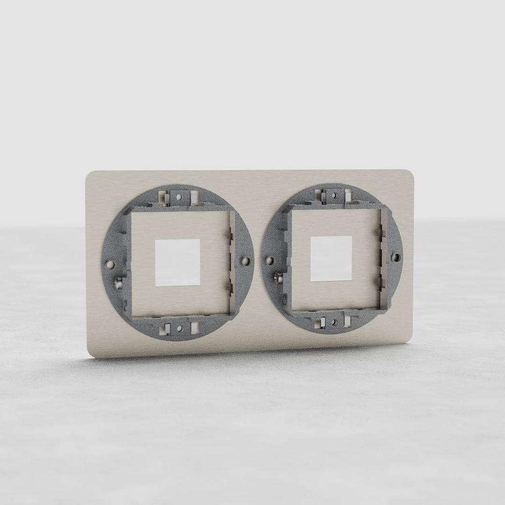 Kew Zweifachrahmen 2x 20-mm-Keystone – Satinnickel