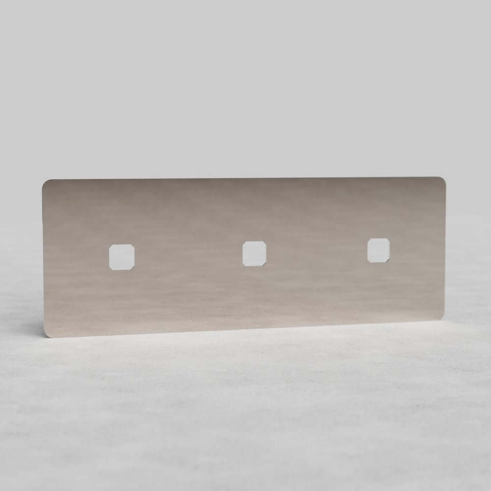 Kew Trippel Platta, 3x Strömbrytare – Polerad Nickel