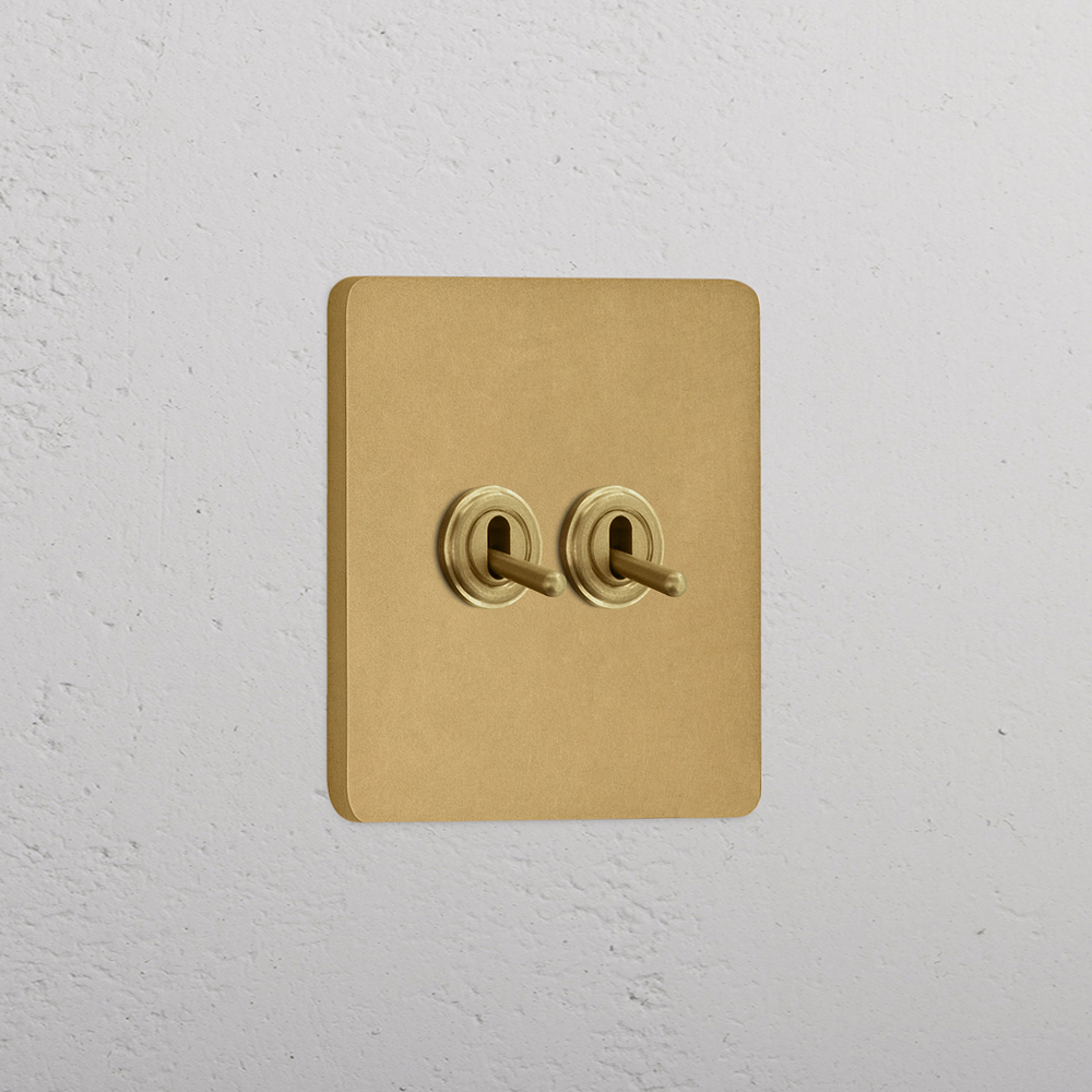 Grove Single 2x Toggle Switch - Antique Brass