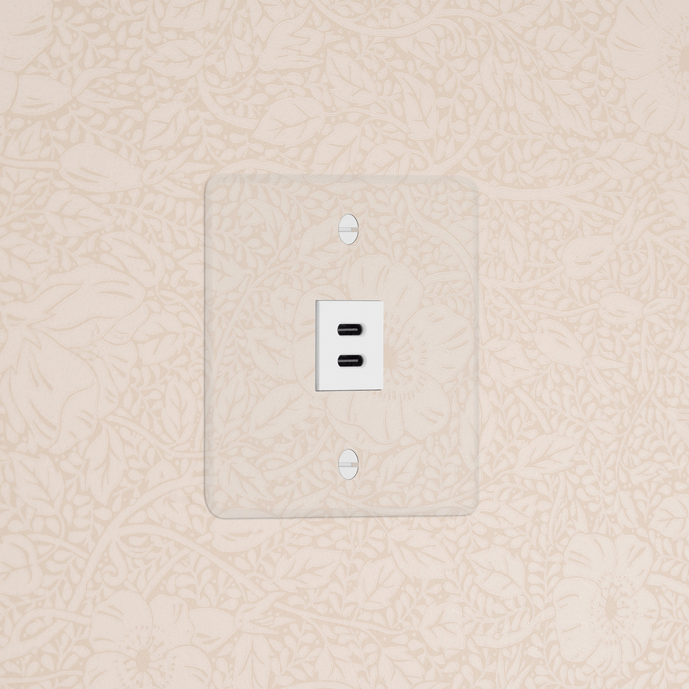 Kew Jednoduchá zásuvka USB-C 30 W – Průhledná | Bílá