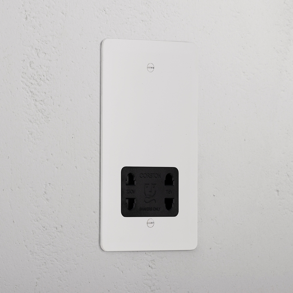 Double Shaver Socket - Paintable | Black