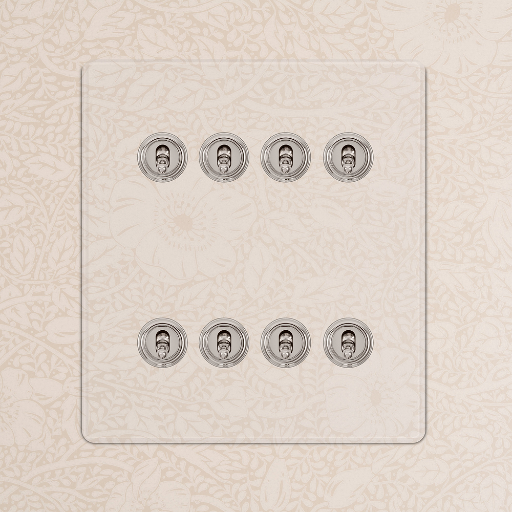 8G Two Way Toggle Switch - Clear Polished Nickel