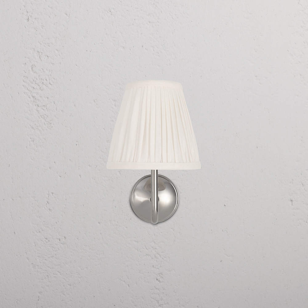 Malvern Petite Applique Murale Plissée Blanc Albâtre - Nickel Poli