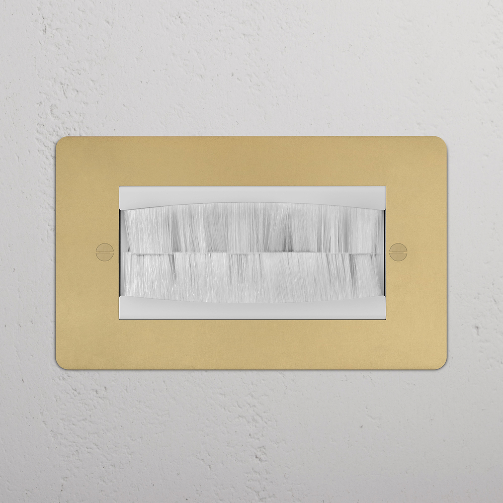 Double Brush Plate - Antique Brass | White