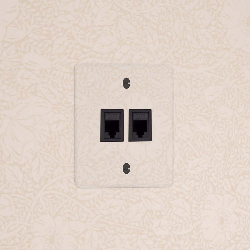 Kew Jednoduchá zásuvka 2x RJ45 – Průhledné | Černá
