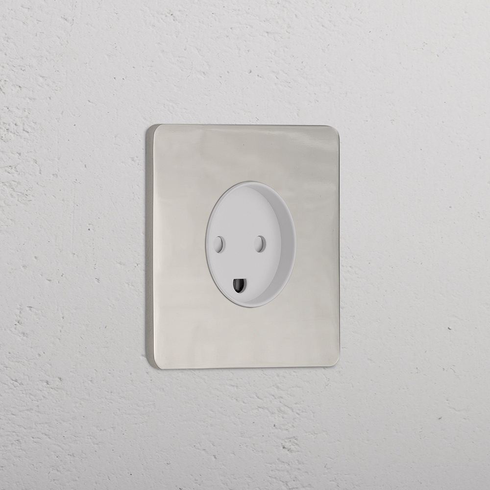 Grove Single Danish Type K Socket - Polished Nickel | White