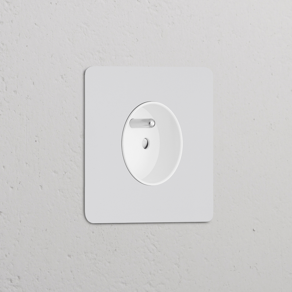 Kew Single French/Belgian Type E Socket - Paintable | White