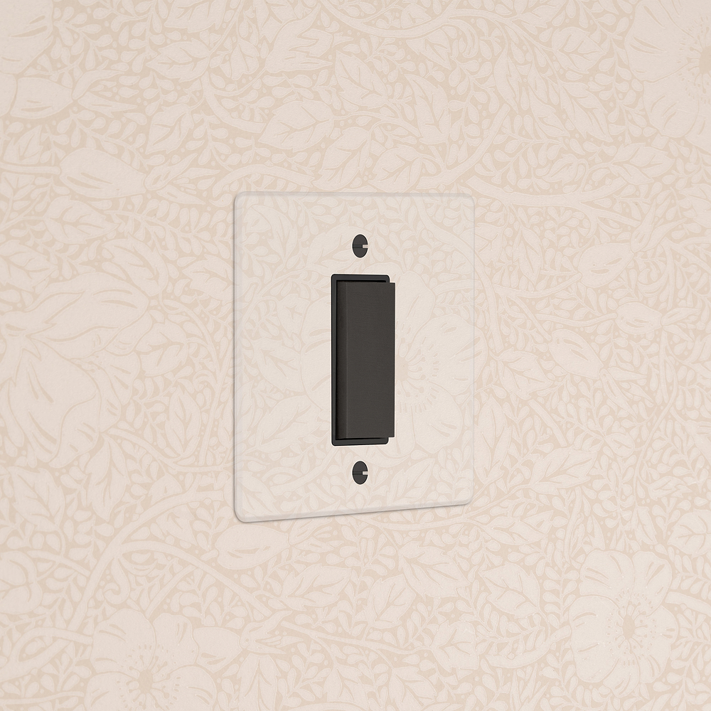 1G Centre Retractive Rocker Switch - Clear Bronze | Black