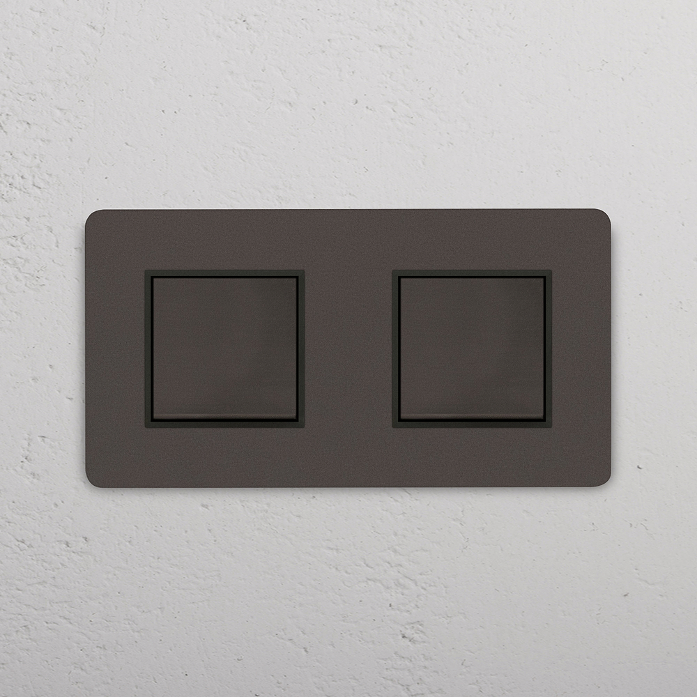 Grove Double 2x Rocker Switch - Bronze | Black