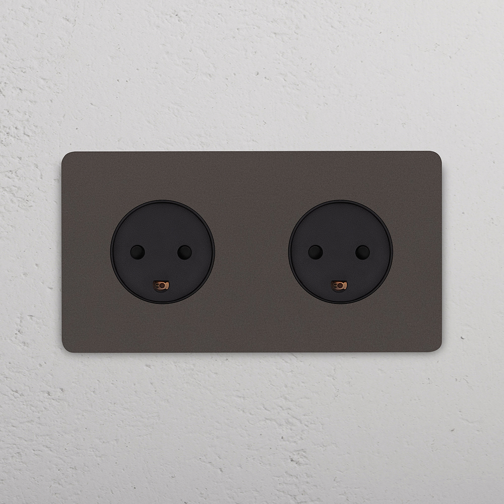 Grove Double 2x Danish Type K Socket - Bronze | Black