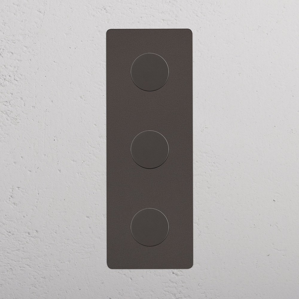 Kew Drievoudige 3x verticale dimmer - Brons