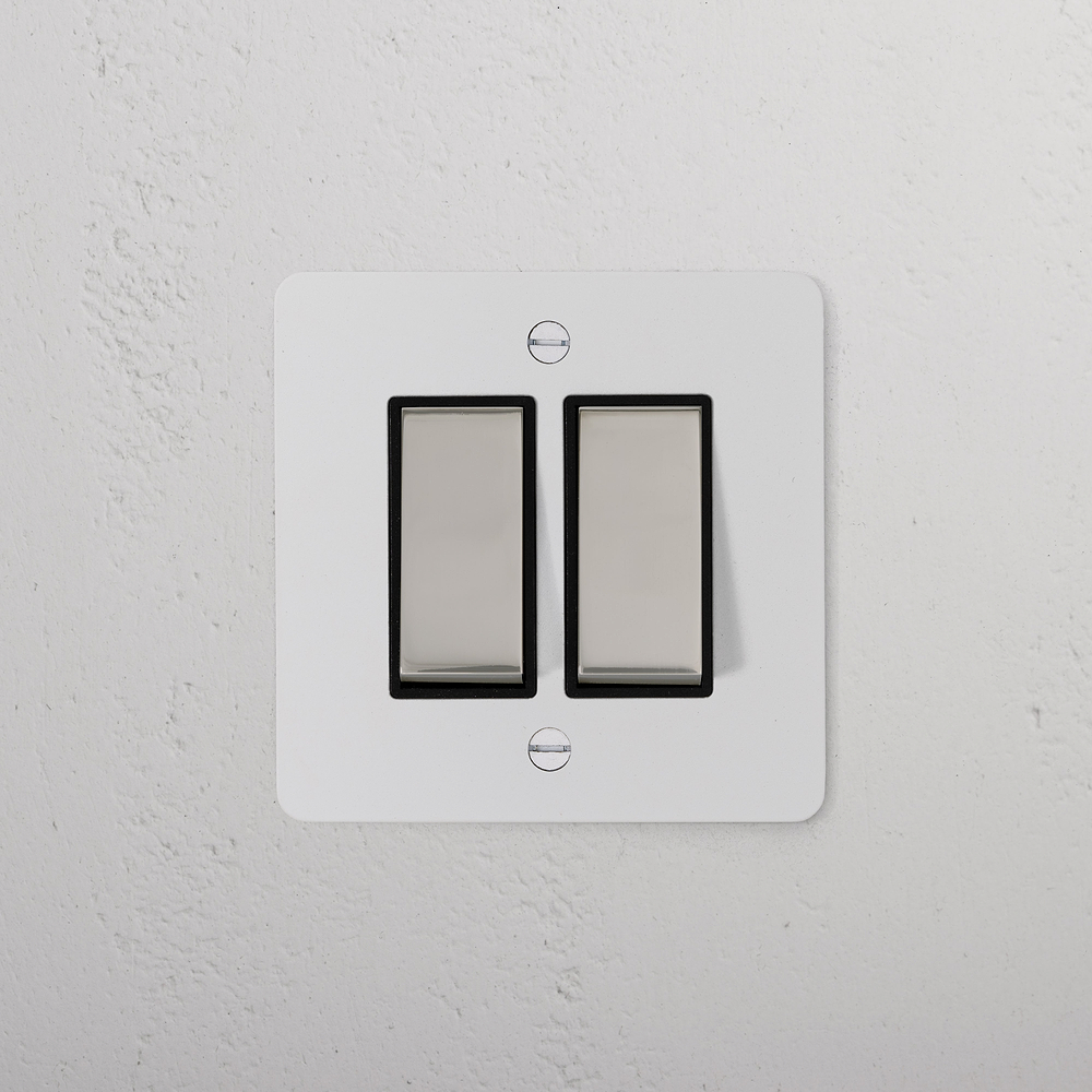 2G Two Way Rocker Switch - Paintable Polished Nickel | Black