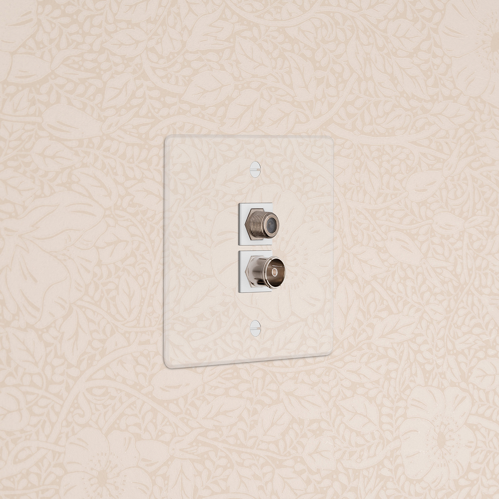 Single TV & Satellite Socket - Clear | White