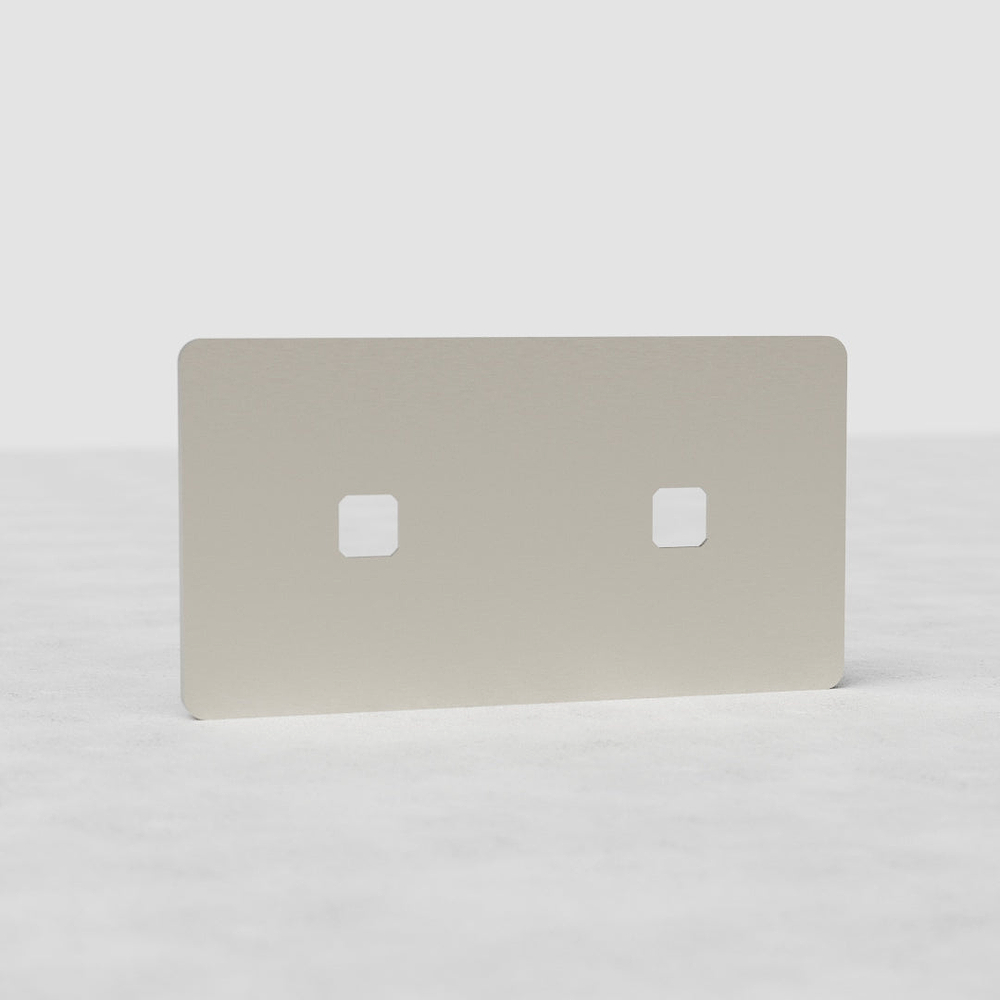 Grove Plaque Insert Interrupteur x2 (Double) – Nickel Satiné