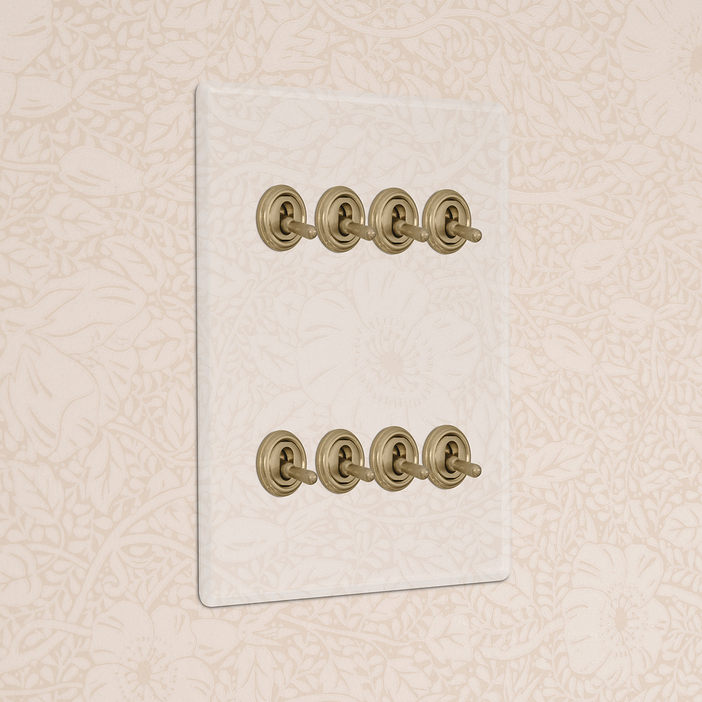 8G Two Way Toggle Switch - Clear Antique Brass