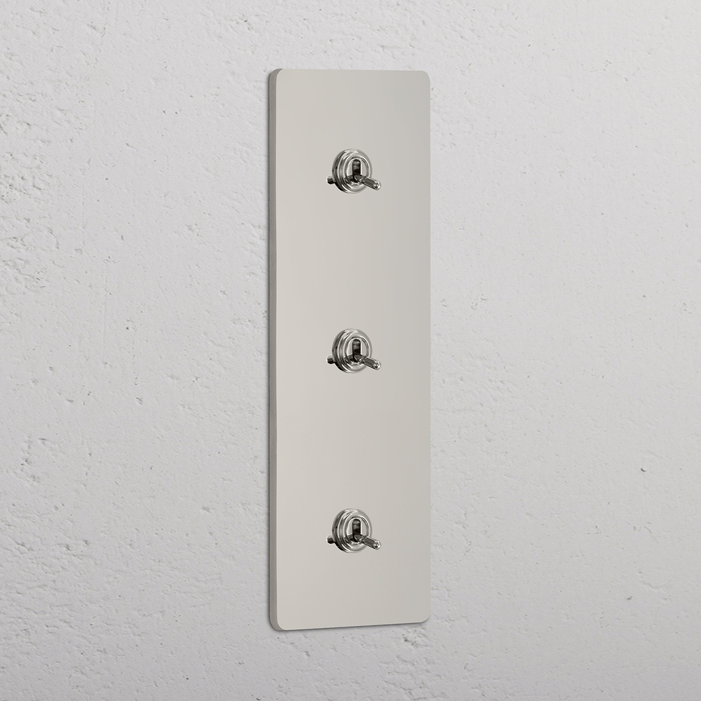 Grove Triple 3x Vertical Toggle Switch - Polished Nickel