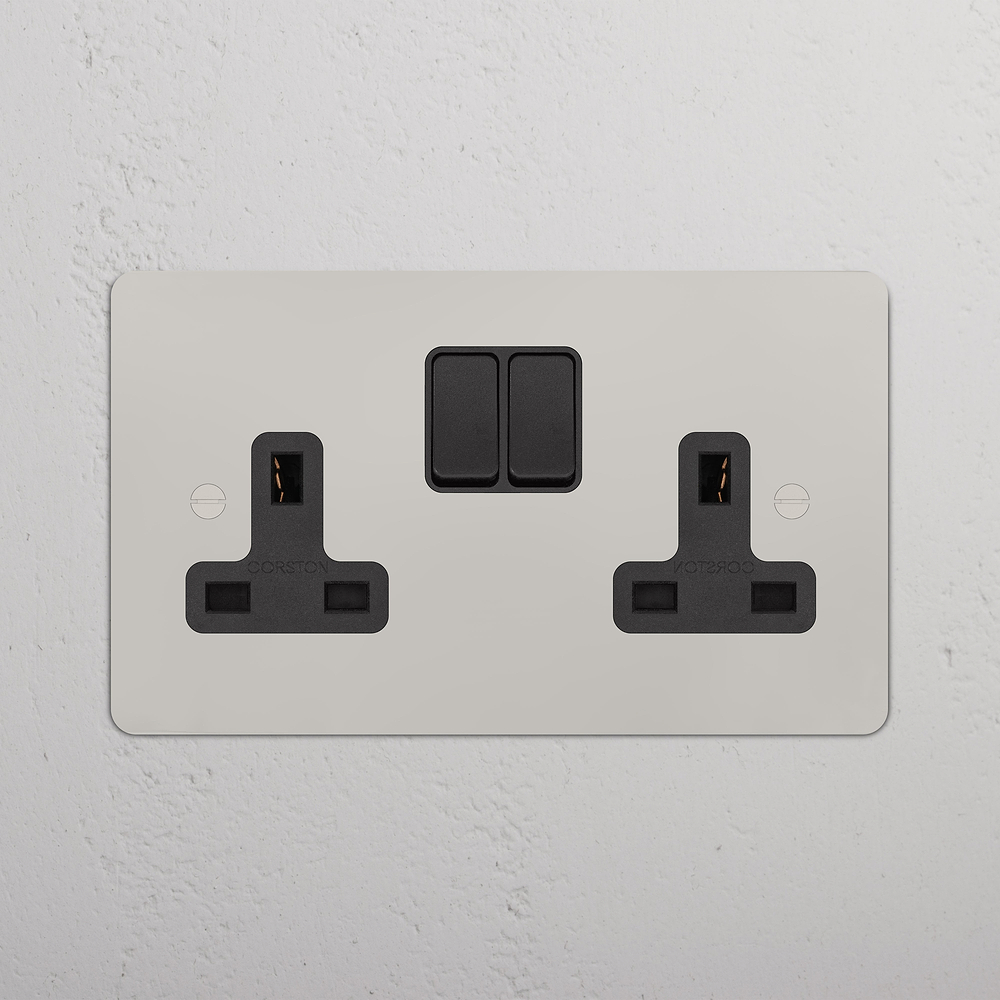 Double Socket - Polished Nickel | Black